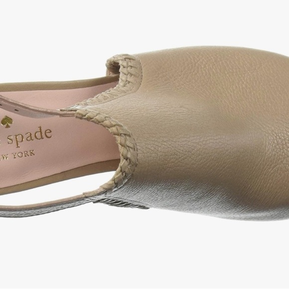 Kate Spade New York Light Taupe Open Toe Chunky Heel Slingback Shoes - Picture 3 of 16